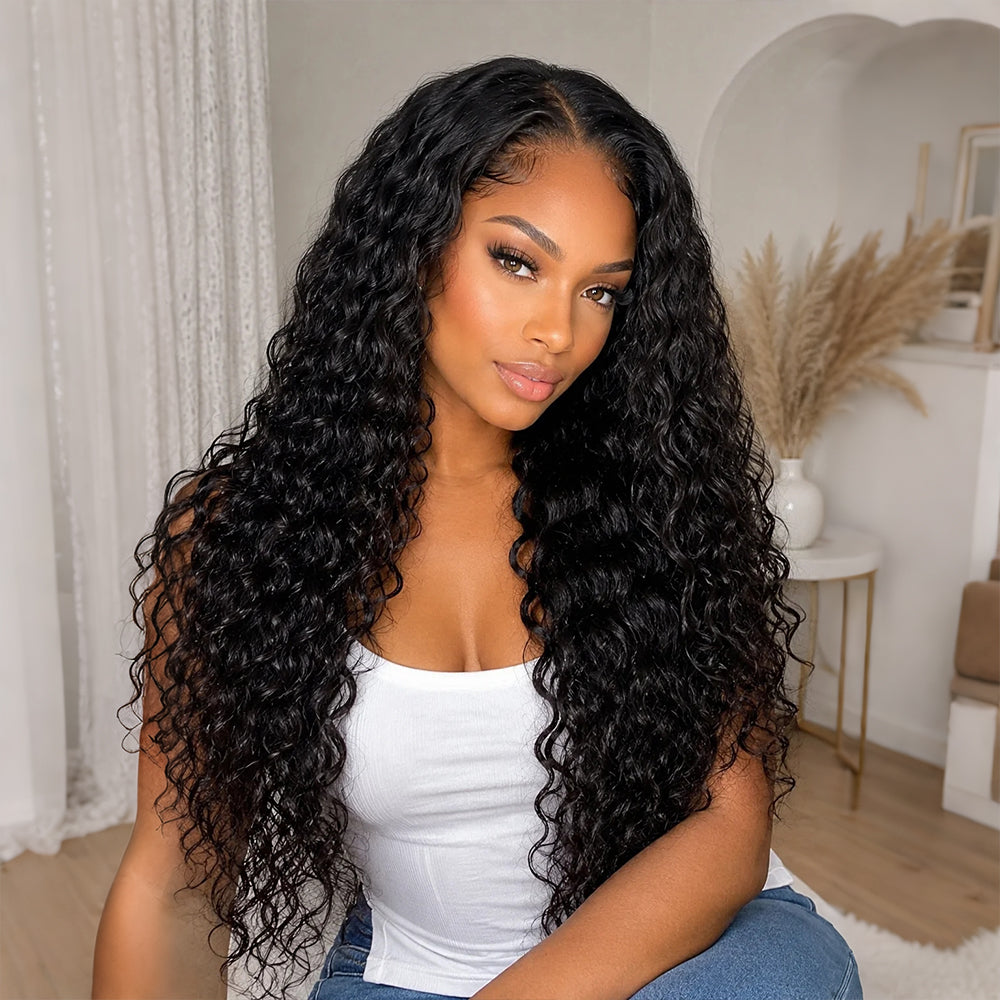 13x6 Full HD Lace Wigs Deep Wave Human Hair Parting Max Wigs Pre Plucked Natural Hairline