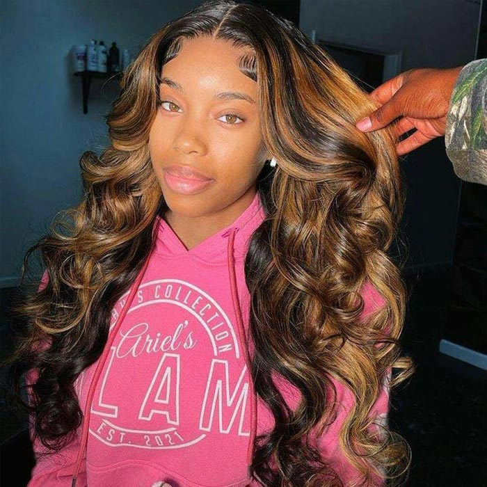 Straight Hair 4x4/8x5 Bye Bye Knots & 13x4 Pre Everything #1B/30 Highlight Colored Wigs Body Wave Wig 180% Density