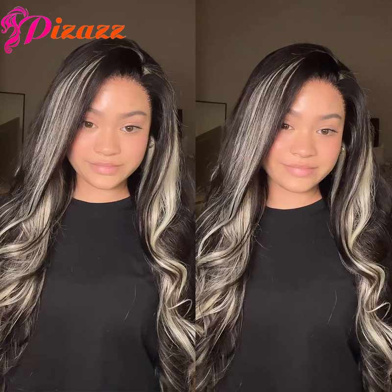 body wave blonde highlight hd lace front wig