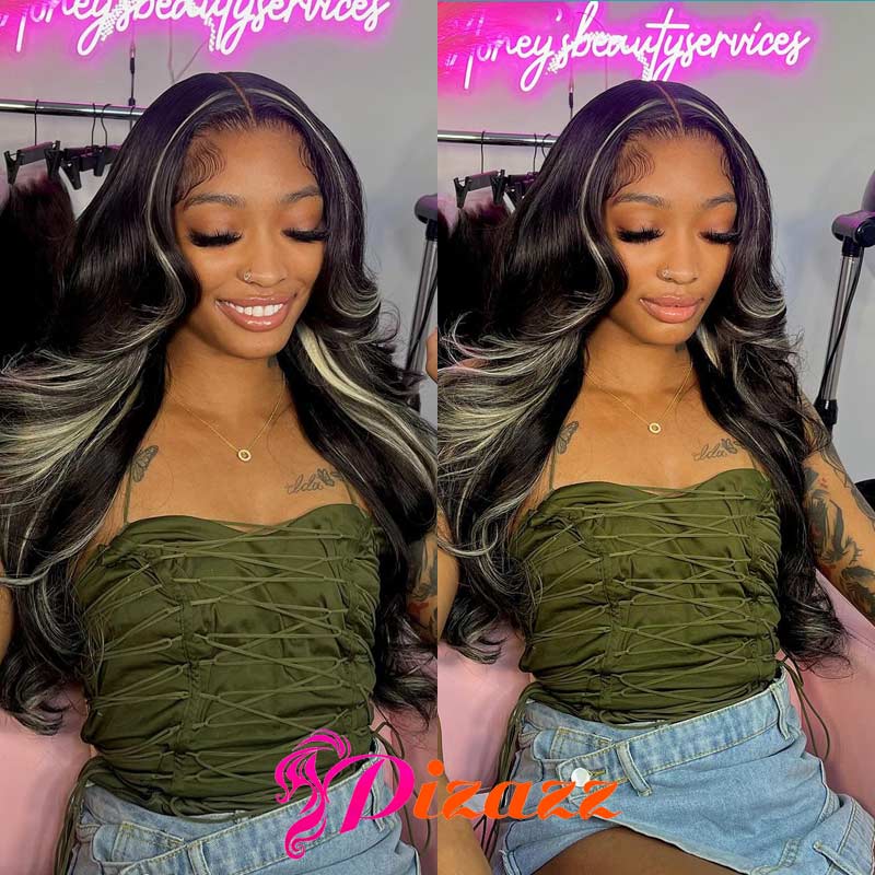 body wave blonde highlight hd lace wigs