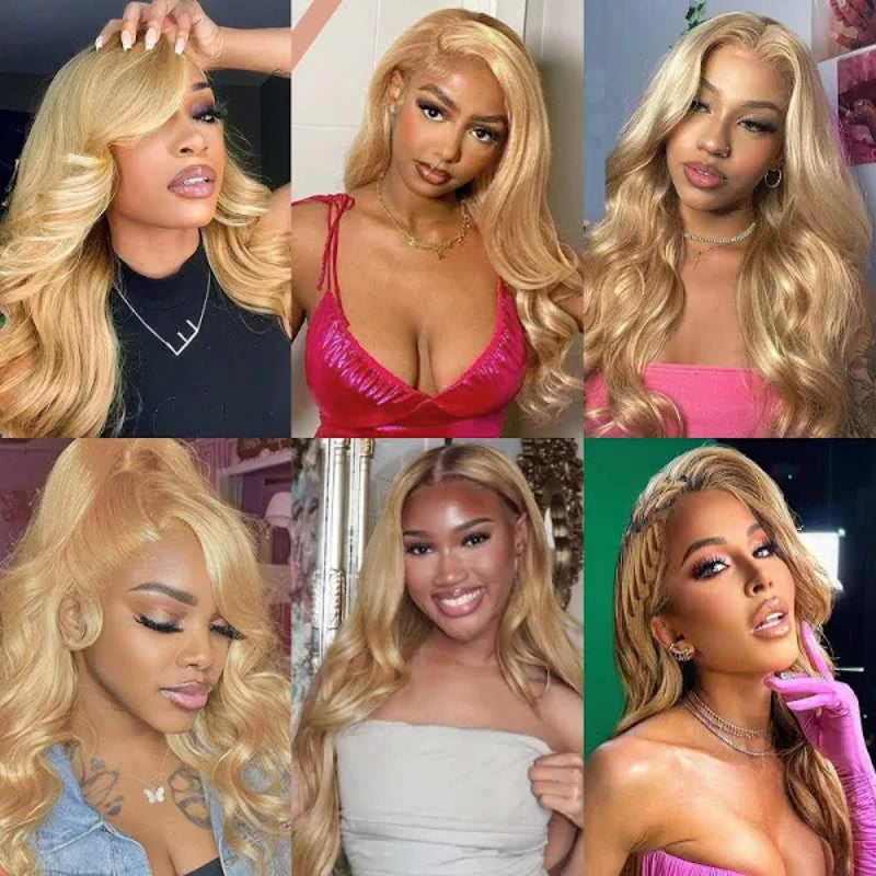 Honey Blonde Lace Front Wig Human Hair 27# Colored Human Hair Lace Front Wigs