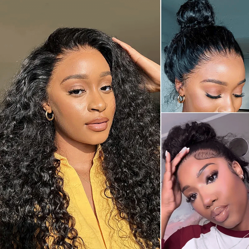 Water Wave Invisi Strap Snug Fit 360 Transparent Lace Frontal Bleached Knots Pre Cut Lace Wig