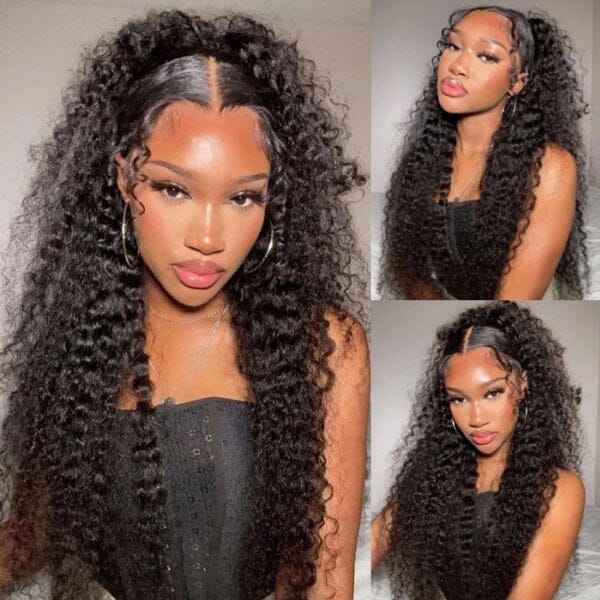 Full Jerry Curly Wig 4x4 HD Lace Closure Human Hair Wigs Beginner Friendly