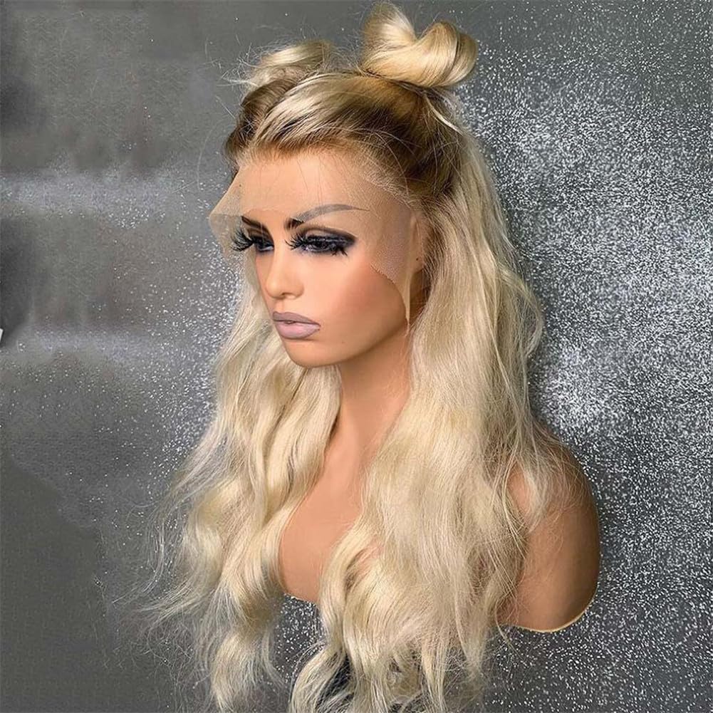 613 Blonde Wigs With Brown Roots #4/613 Ombre Color 13x4 HD Lace Front Wigs
