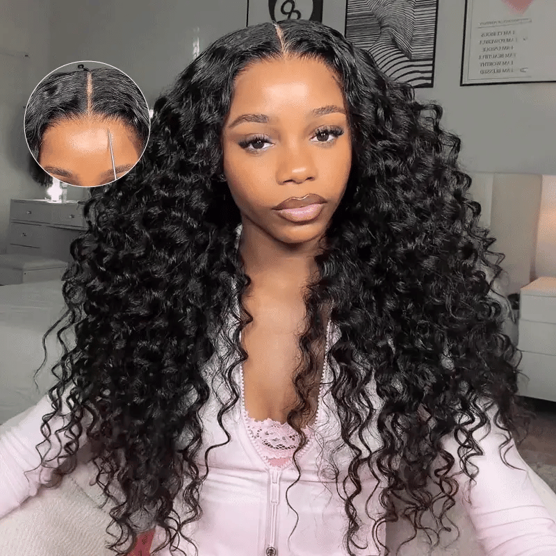 Loose Deep Wave Lace Front Wigs Human Hair Pre Plucked Pre Bleached 180 Density Glueless Human Hair Wigs