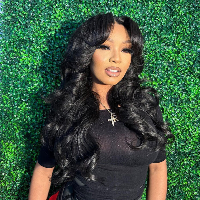 Loose Wave HD Lace Wig With Curtain Bangs