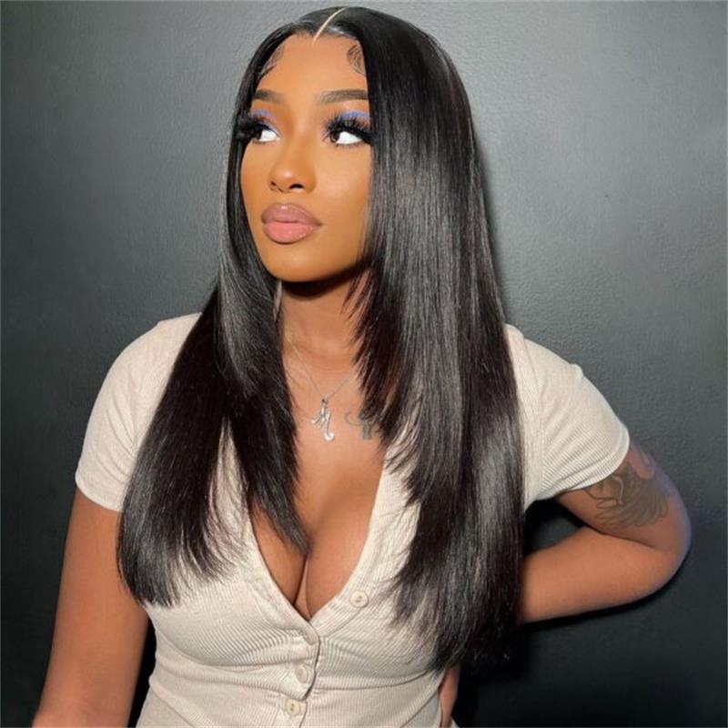 Layered Cut HD Lace Front Wig Straight Human Hair Wig