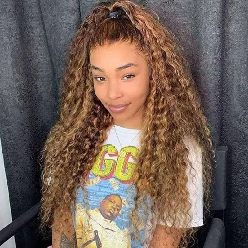 P4/27 Omber Highlight Color Invisi-Strap 360 Lace Front Wigs 250% Density