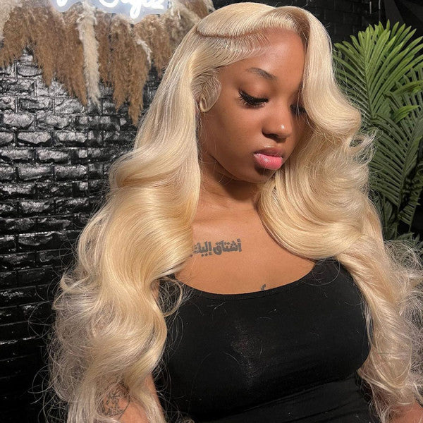 Pizazz Hair 613 Blonde Color 13*6 HD Lace Front Wigs Body Wave / Straight 100% Human Hair Wigs