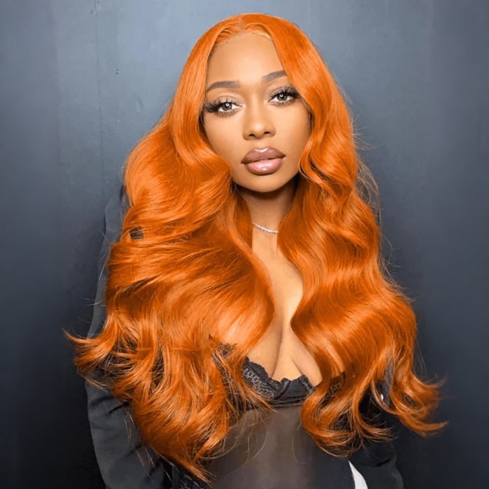Ginger Lace Front Wigs Human Hair 13x6 HD Lace Wig with Pre-plucked Hairline