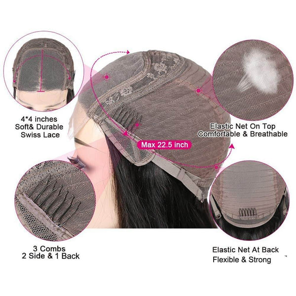 Full Jerry Curly Wig 4x4 HD Lace Closure Human Hair Wigs Beginner Friendly