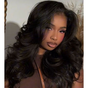 straight lace wig with curtain bangs