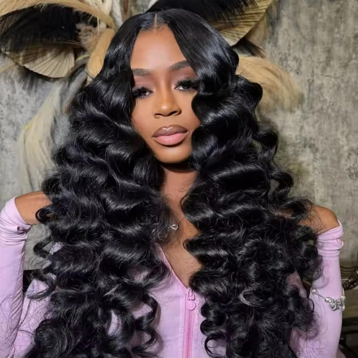 Loose Deep Wave 5x5 HD Lace Closure Glueless Mid Part Long Wig