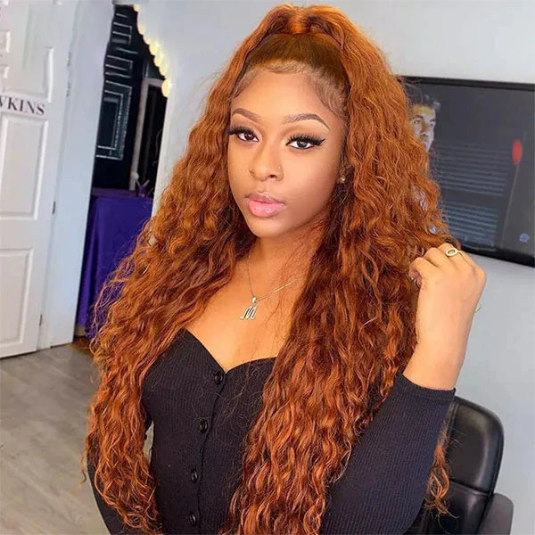 Pizazz Ginger Color Wigs Deep Wave 13*4/13*6 HD Lace Front Wigs Human Hair