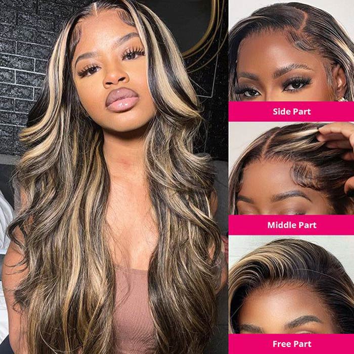 Pre Everything 1B/27 Color Bye Bye Knots Wig Invisible Knots Body Wave Lace Wigs Pre Plucked Natural Hairline Glueless Wig