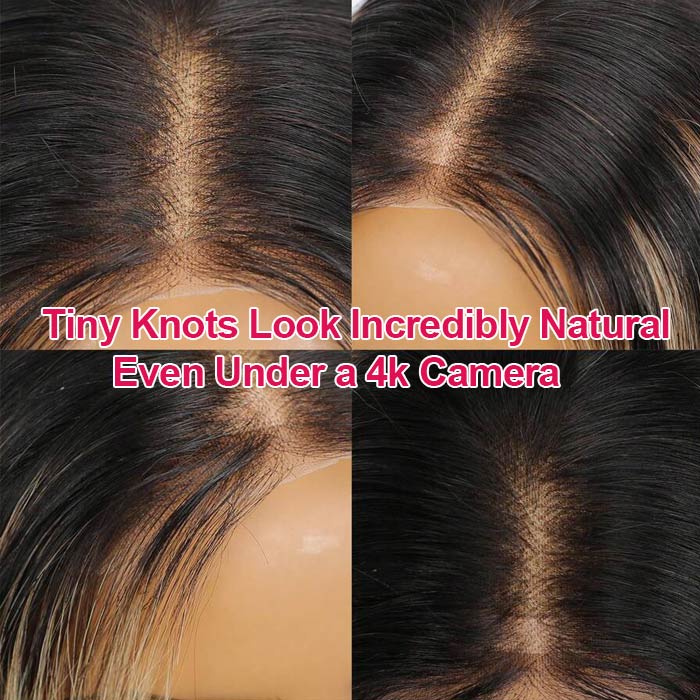 Balayage Highlight 1B/27 Colored Pre Cut Lace Tiny Knots Wig Upgraded 7X5 HD Lace Closure Human Hair Wig