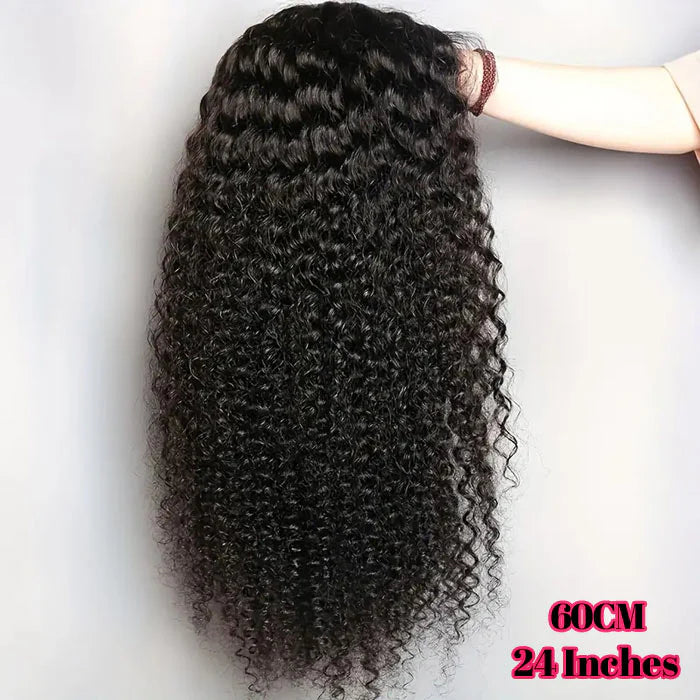 Pre Everything Glueless Wig Pre Cut HD Lace Wigs Human Hair Curly Wigs Pre Plucked Pre Bleached Natural Black Wigs