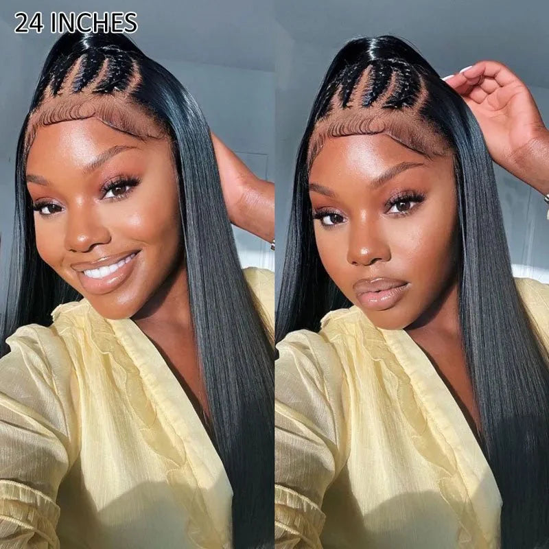 New Tech Transparent Pre-cut 360 HD Lace Wigs 4D Encircle Baby Hair Pre-bleached Glueless Wigs With Invisible Strap Fit Wigs Lace Parting Anywhere
