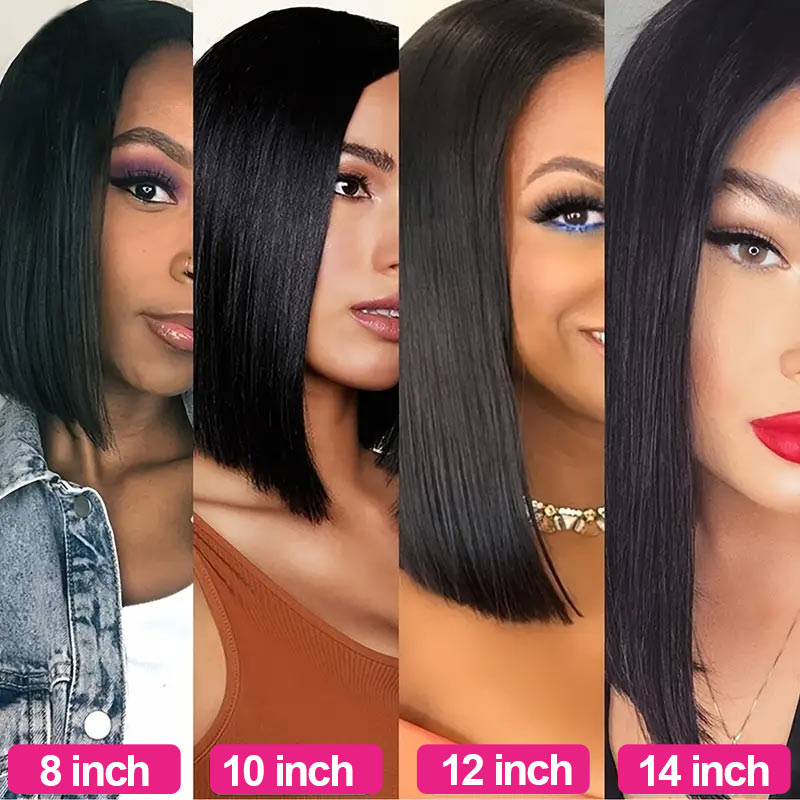 Short Straight Bob Wigs Glueless HD Lace Front Wigs Pre Plucked 100% Human Hair Bob Wigs