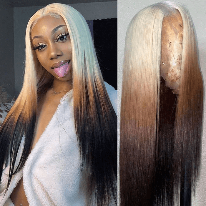 613/4 Brown Color Straight Wigs