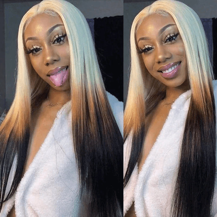 613/4 Brown Color Straight Wigs