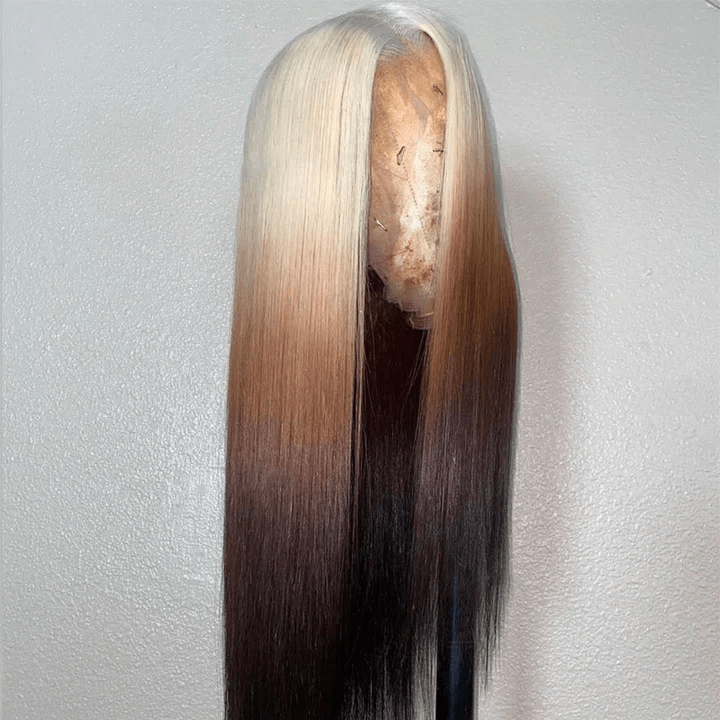 613/4 Brown Color Straight Wigs