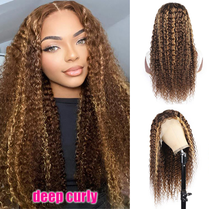 Piano Color Tiny Knots Highlight Human Hair Wigs For Women 13x4 HD Lace Front Wigs For Sale