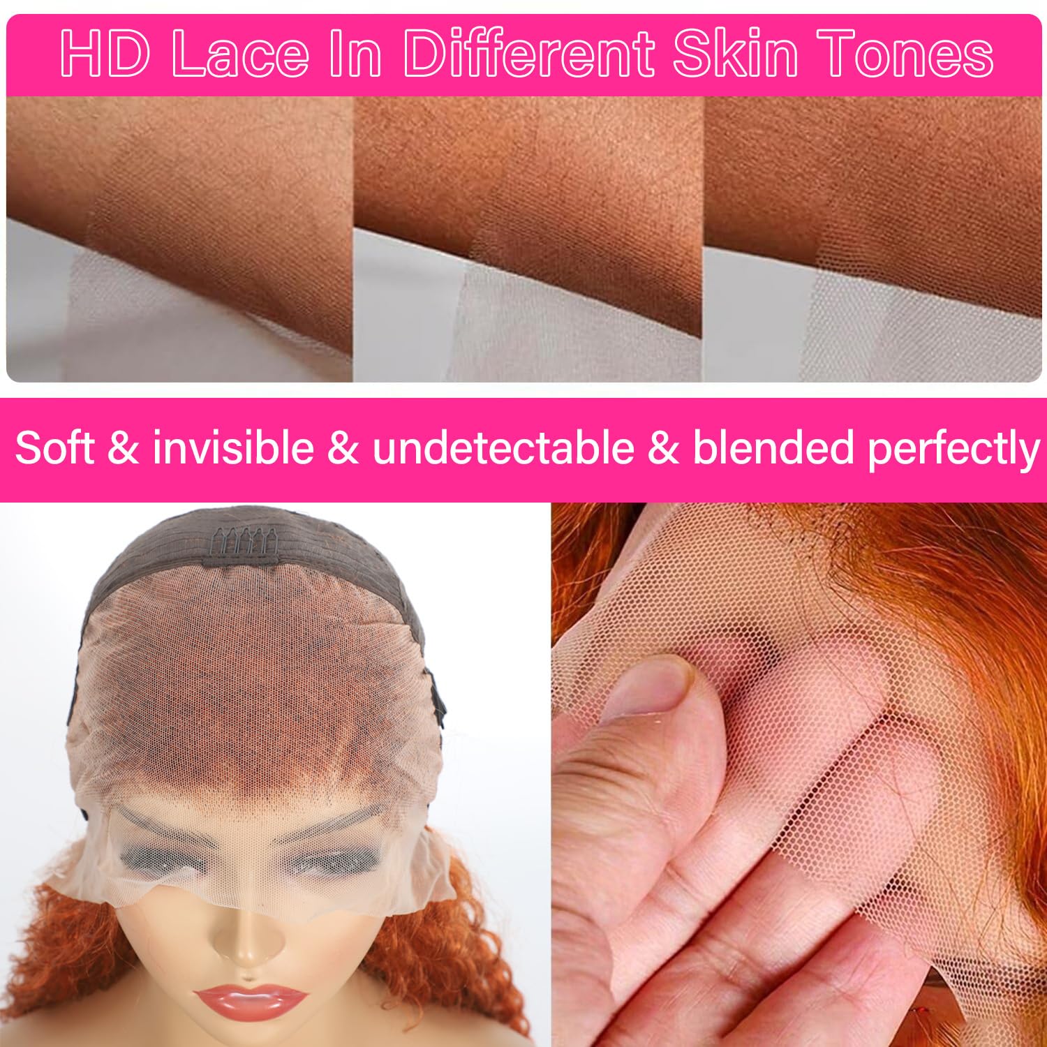 Pizazz Ginger Color Wigs Deep Wave 13*4/13*6 HD Lace Front Wigs Human Hair