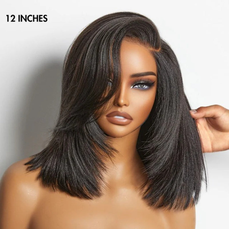 Pizazz Hair Layered Cut Yaki Straight BoB Wig Wear Go Glueless Wig Beginner Friendly 220% Density