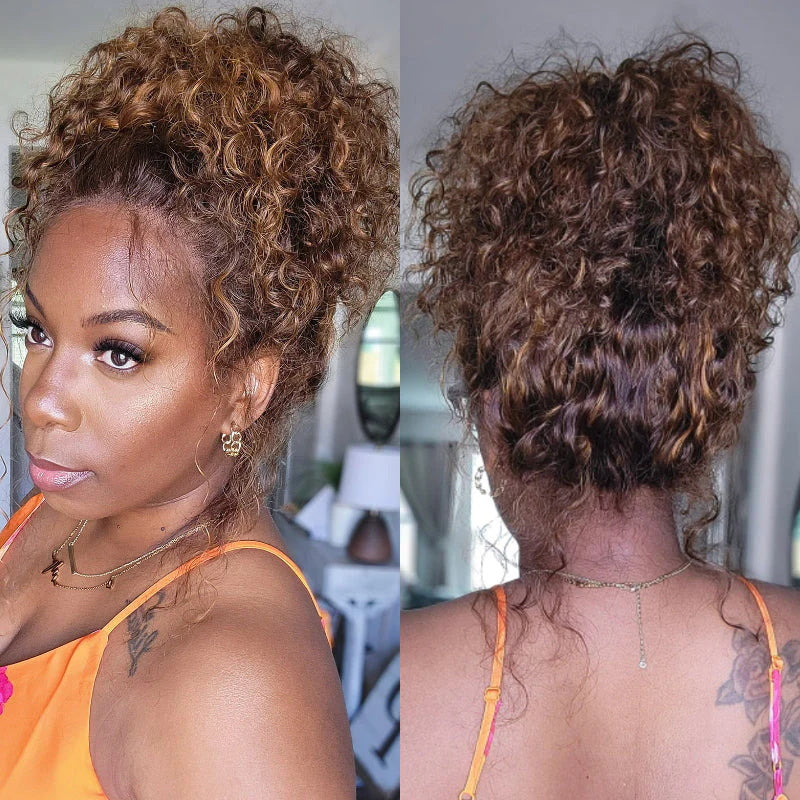Invisi-Strap Snug Fit 360 HD Transparent Lace P4/27 Highlight Ombre Color Water Wave Wig Pre Plucked Hair 220% Density
