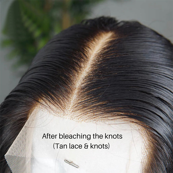 Pre-Bleached Knots Clear & Clean Hairline Glueless Wig HD Lace Front Human Hair Wig Pre-Plucked 180%