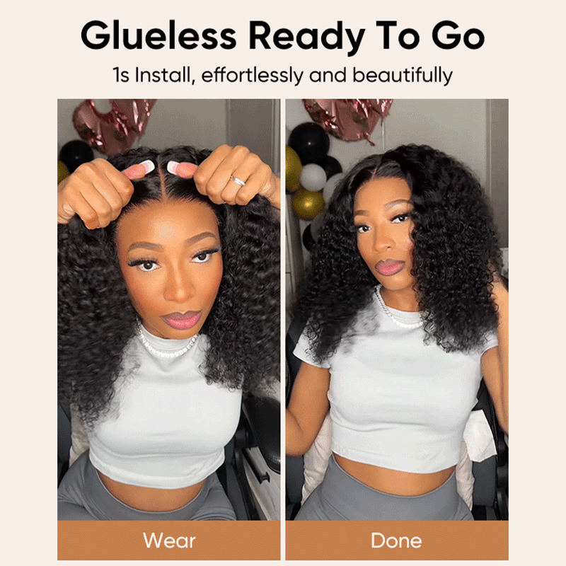 Pizazz Hair 250% Density Popping Curly HD Lace Front Wigs Pre bleached Glueless Ready To Go Human Hair Wigs