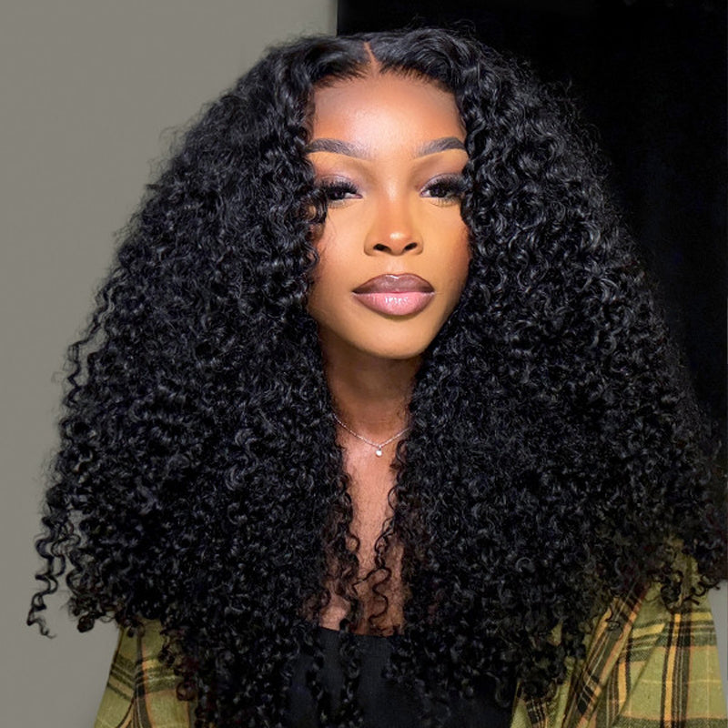 Pizazz Hair 250% Density Popping Curly HD Lace Front Wigs Pre bleached Glueless Ready To Go Human Hair Wigs
