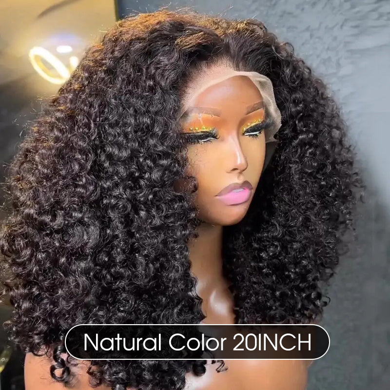 Pizazz Hair 250% Density Popping Curly HD Lace Front Wigs Pre bleached Glueless Ready To Go Human Hair Wigs