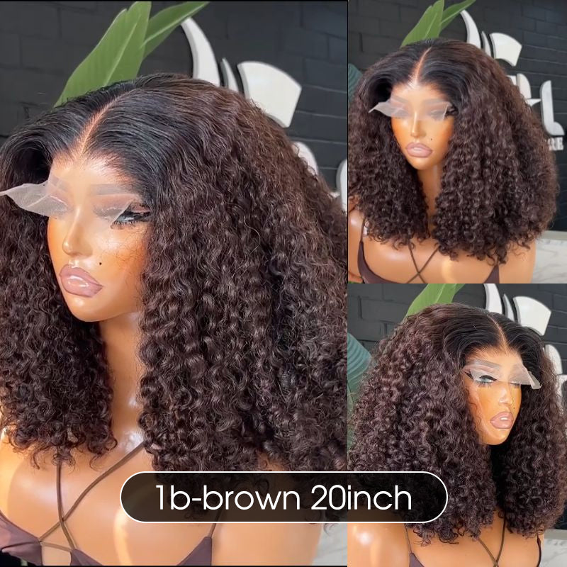 Pizazz Hair 250% Density Popping Curly HD Lace Front Wigs Pre bleached Glueless Ready To Go Human Hair Wigs