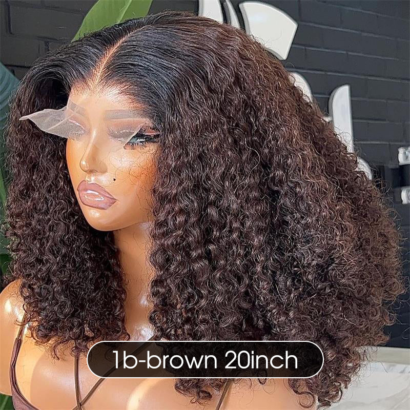 Pizazz Hair 250% Density Popping Curly HD Lace Front Wigs Pre bleached Glueless Ready To Go Human Hair Wigs