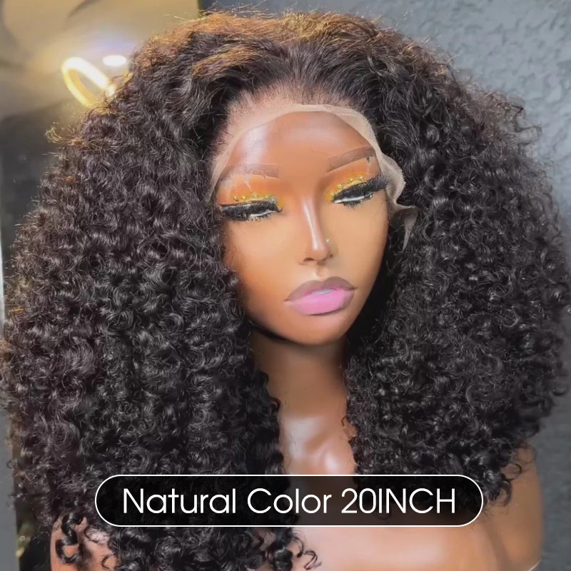 Pizazz Hair 250% Density Popping Curly HD Lace Front Wigs Pre bleached Glueless Ready To Go Human Hair Wigs