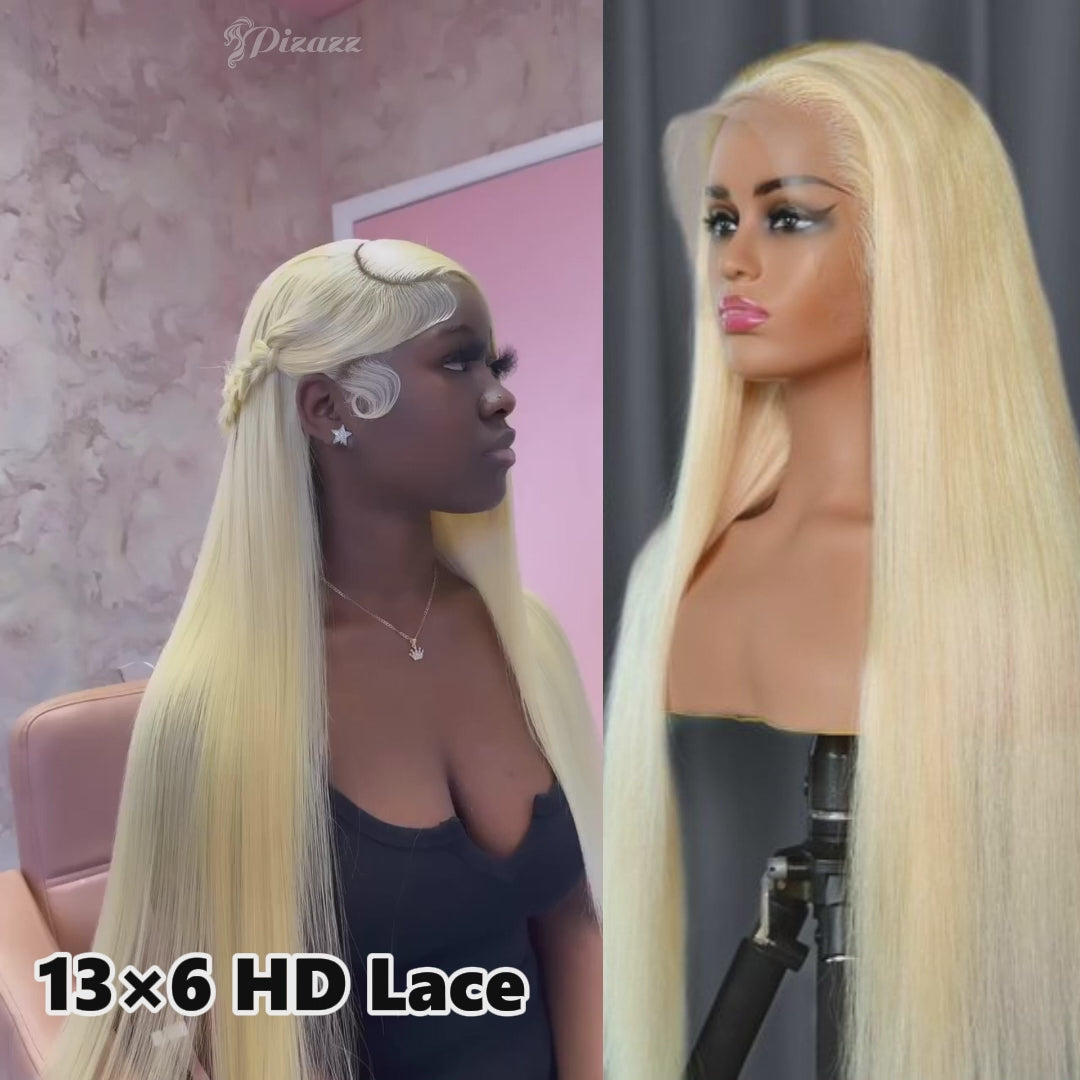 613 blonde straight hd lace front wig