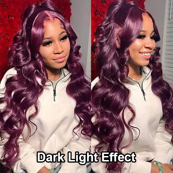 Dark Purple Colored 13x4 Lace Front Wig