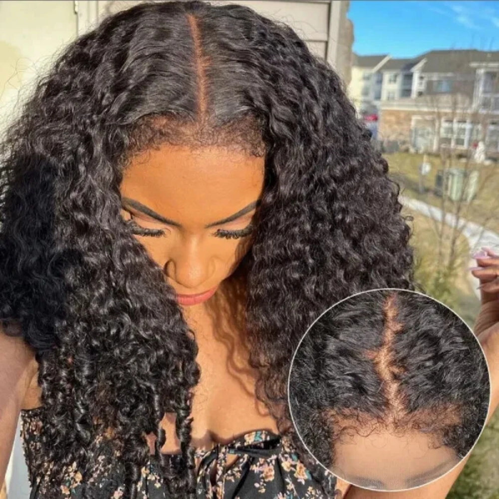 Pizazz Hair Honey Blonde Afro Curly 4C Edges Curly Bob Wigs Human Hair 8x5 Wear Go Wig With Curly Edges Baby Hair