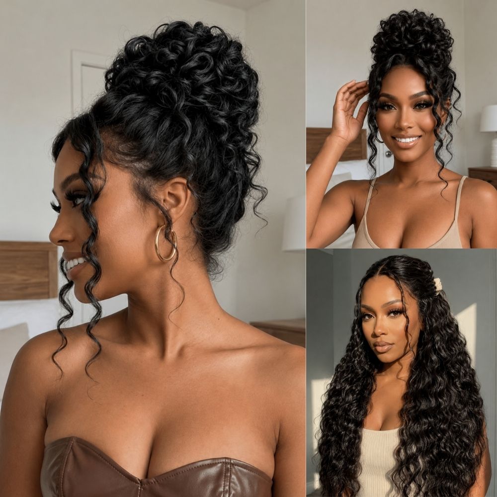 220%/250% Density Deep Wave 360 HD Lace Wig Glueless Wear & Go with Realistic Baby Hair