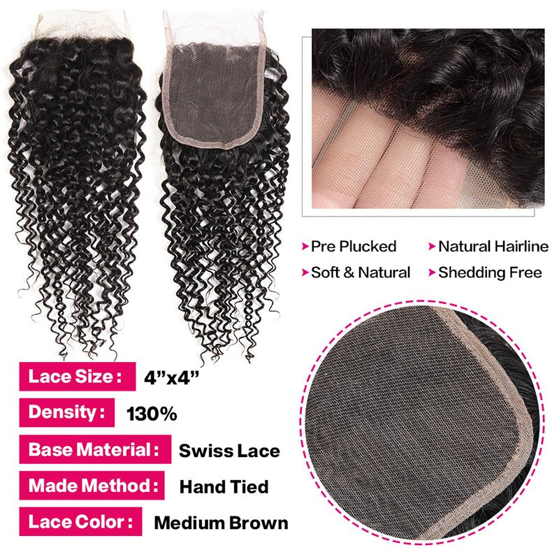 3 Bundles With 4x4 Lace Closure