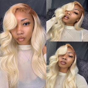 613 Blonde Wigs With Brown Roots #4/613 Ombre Color 13x4 HD Lace Front Wigs-Pizazz Hair