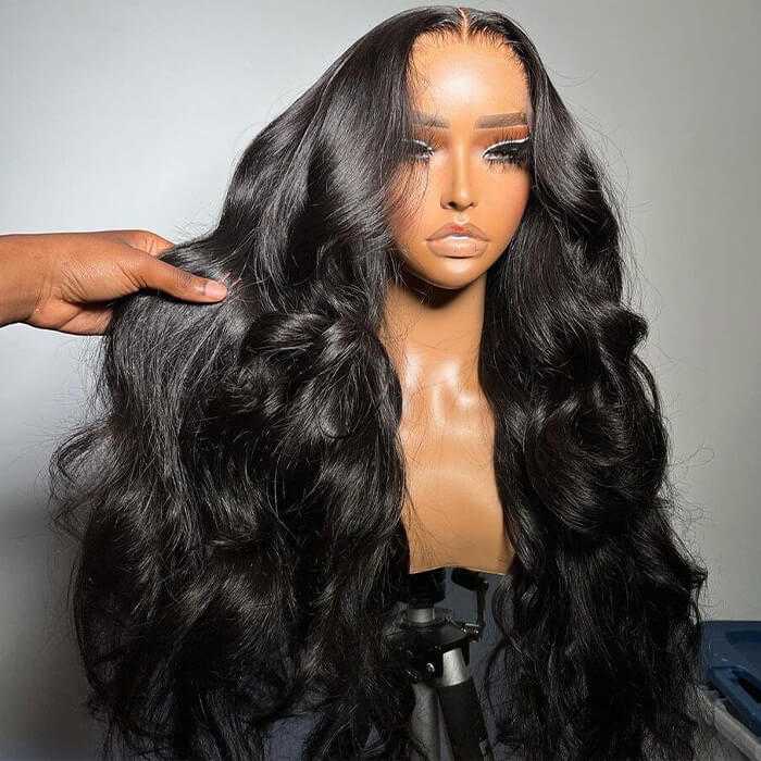 Synthetic Body Wave Hair 13X6 Pre-plucked Lace Closure Wig Glueless – SPI  Styles