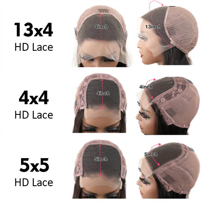 99J Color Burgundy Wig 4*4 5*5 HD Lace Closure Wigs Straight Human Hair Wigs For Women