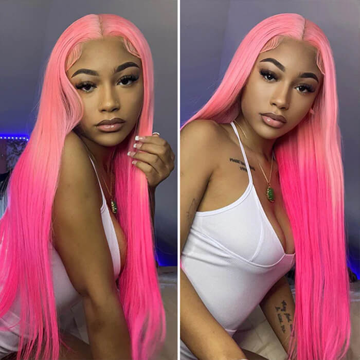 Pink 13x4 HD Lace Front Wigs