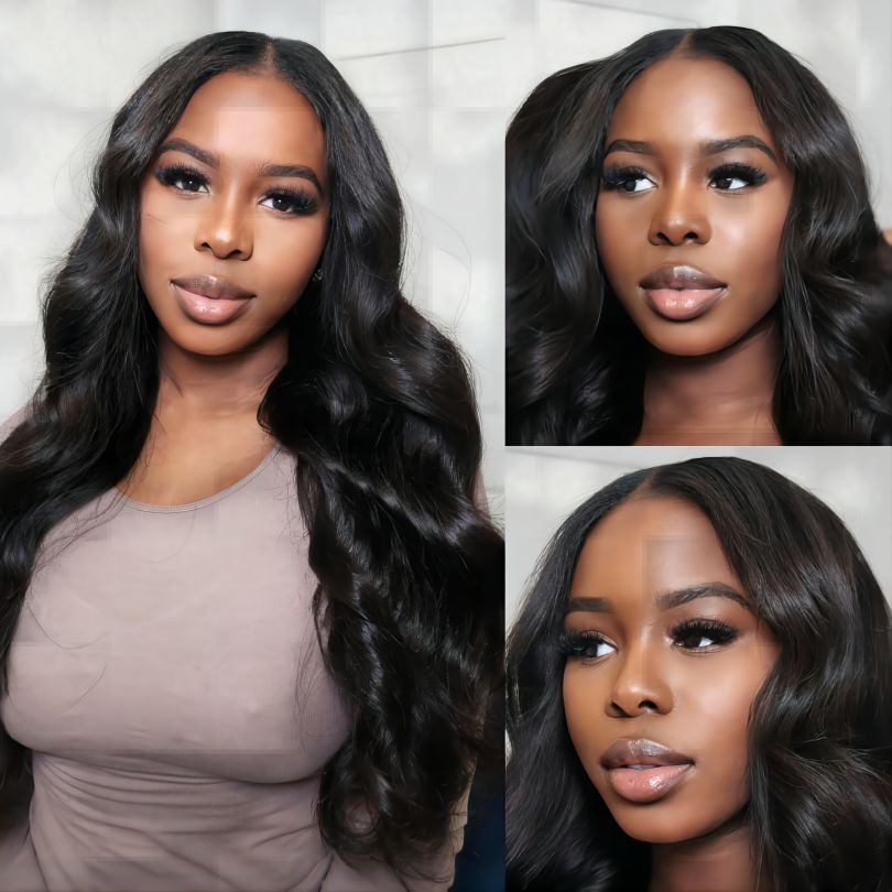 Body Wave 3 Bundles Virgin Human Hair Weft With 13x4 Frontal Closure