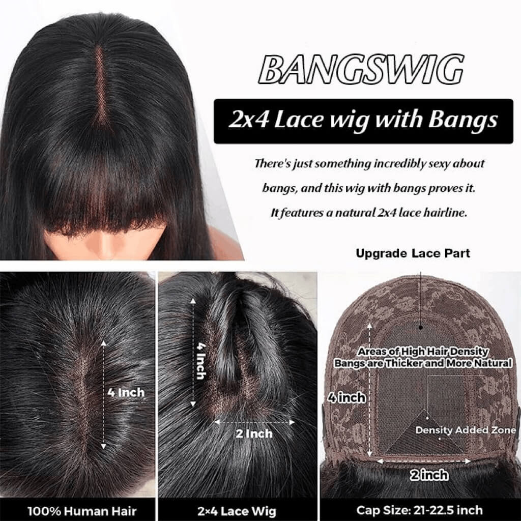 short straight bob wig with bangs