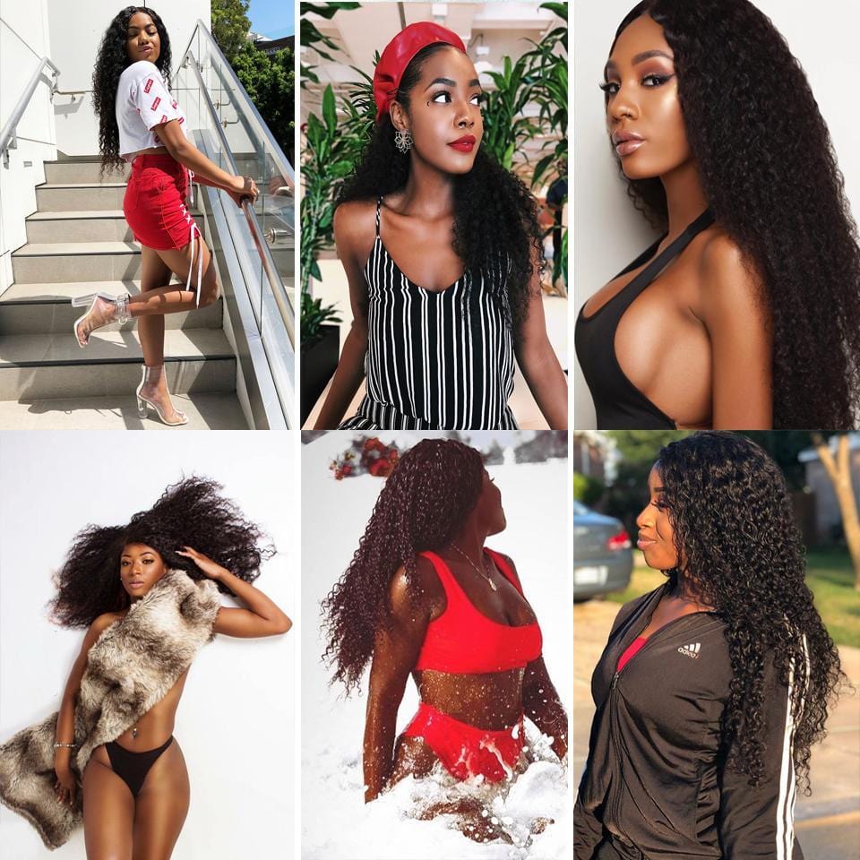 Curly 3 Bundles Virgin Human Hair Weft With 13x4 Frontal Closure