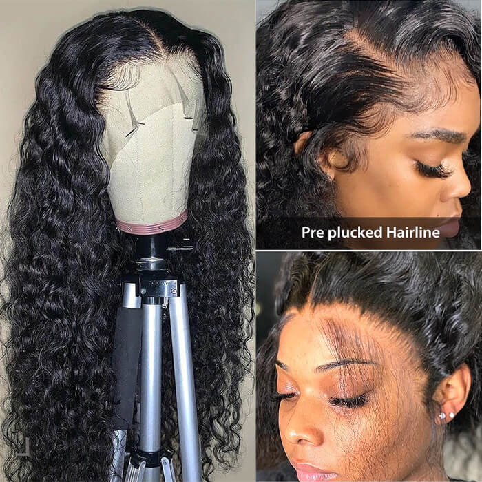 Water Wave HD Invisible Lace Front Human Hair Wigs with Natural Looking Hairline
